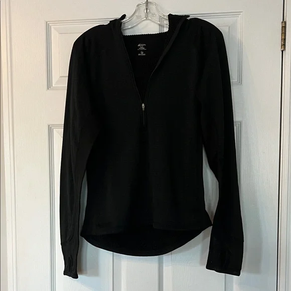 MEC Classic Black Quarter-Zip Men's Sweatshirt - Picture 1 of 3